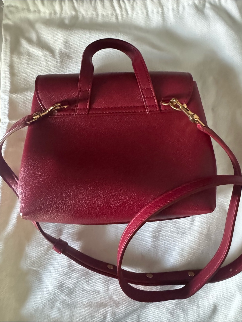 Mansur Gavriel Bordeaux Leather Mini Backpack - Picture 8 of 10
